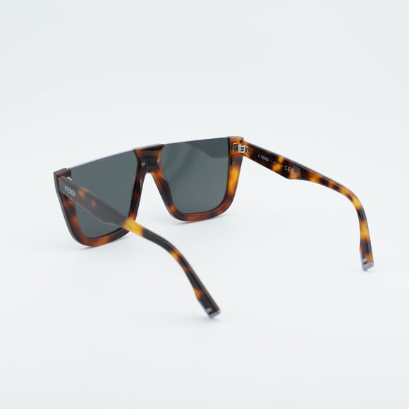 Fendi FE40136I 53A Sunglasses Havana Shield Frame, Grey Lenses main image 11